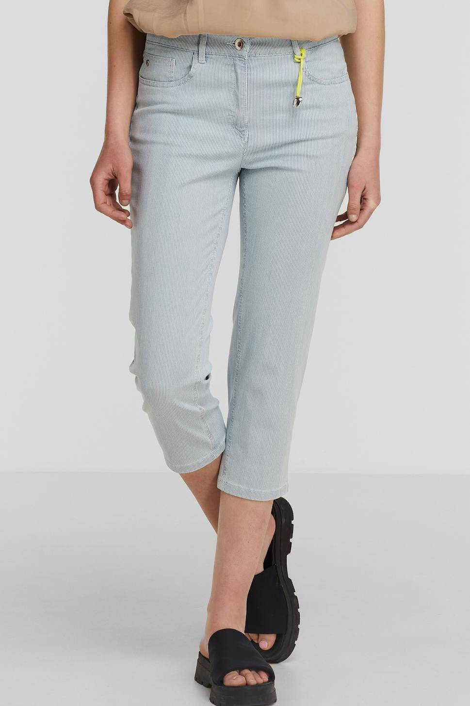 Zerres gestreepte cropped regular fit capri jeans Cora lichtblauw/wit |  wehkamp