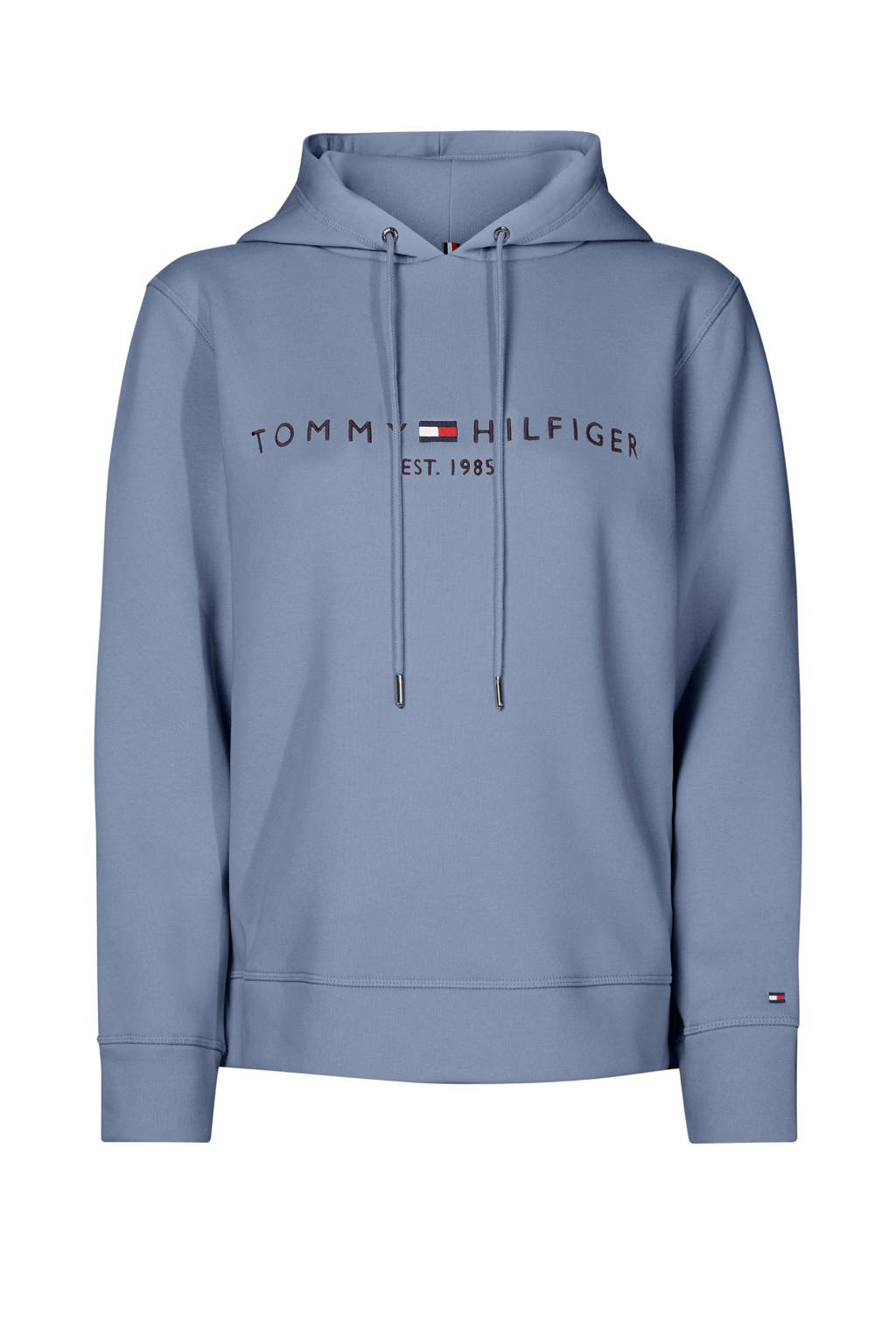 Tommy Hilfiger hoodie met logo en borduursels grijsblauw