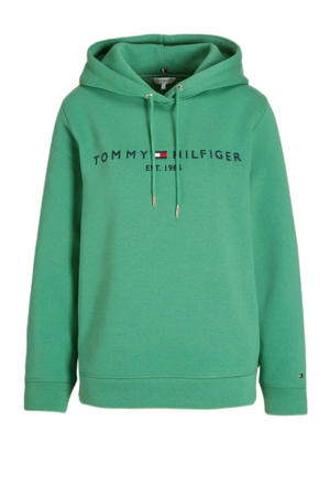 hoodie met logo en borduursels groen