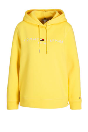 hoodie met logo en borduursels geel