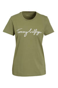 Tommy Hilfiger T-shirt van biologisch katoen groen