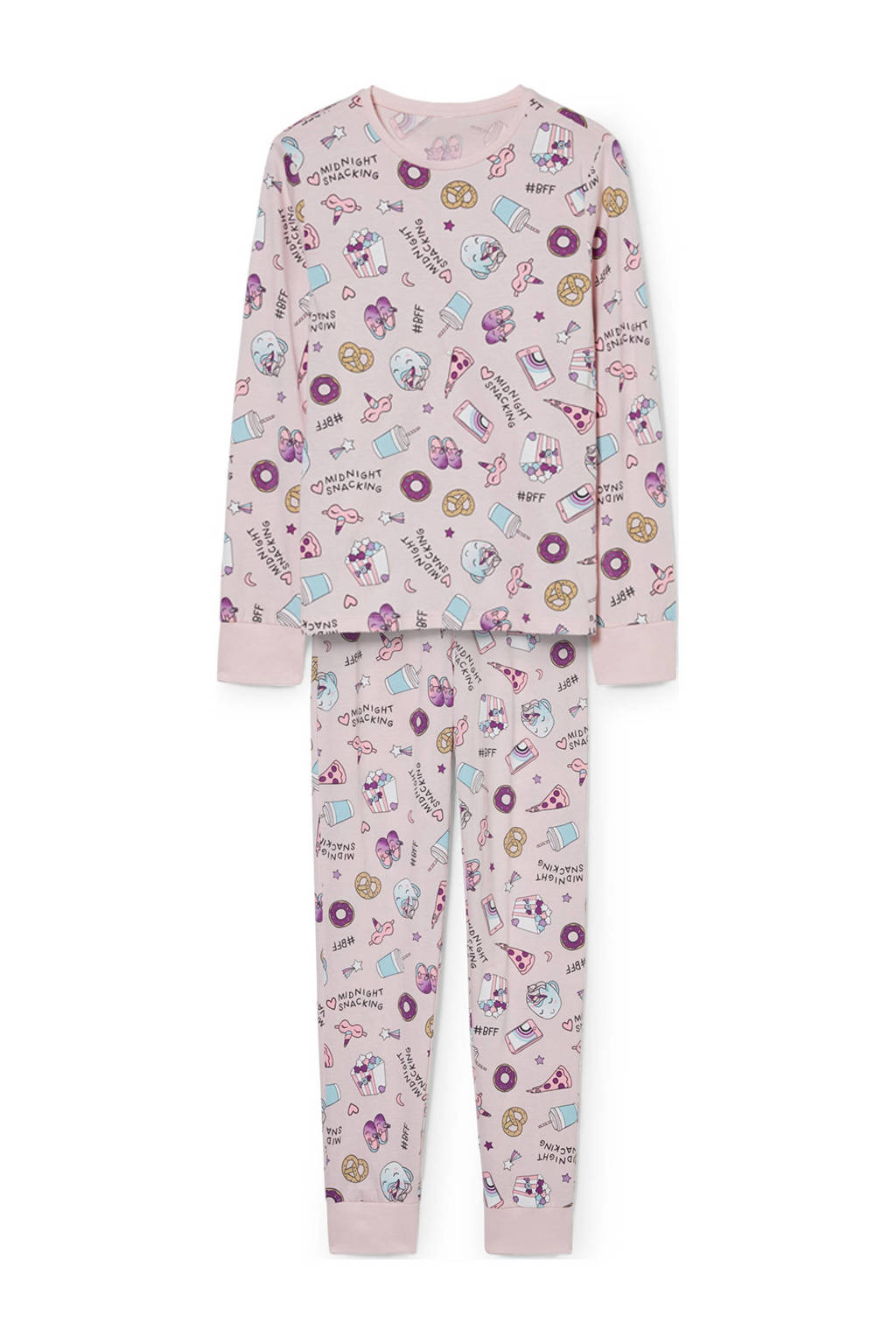 C&A pyjama met all over print roze