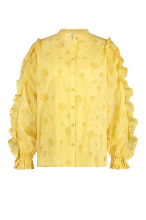 blouse Josefin Leo met borduursels geel