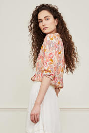thumbnail: Fabienne Chapot blouse Gina met all over print gebroken wit/ roze
