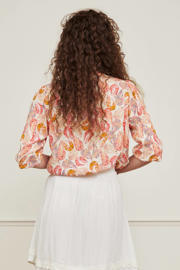 thumbnail: Fabienne Chapot blouse Gina met all over print gebroken wit/ roze