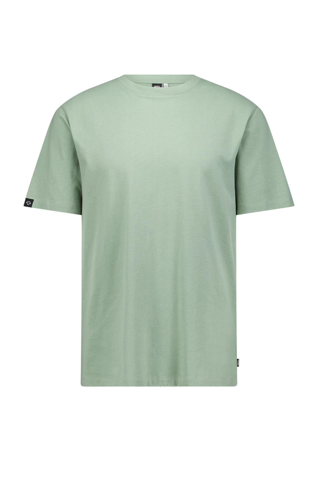 Lichtgroene heren America Today T-shirt van biologisch katoen met korte mouwen en ronde hals