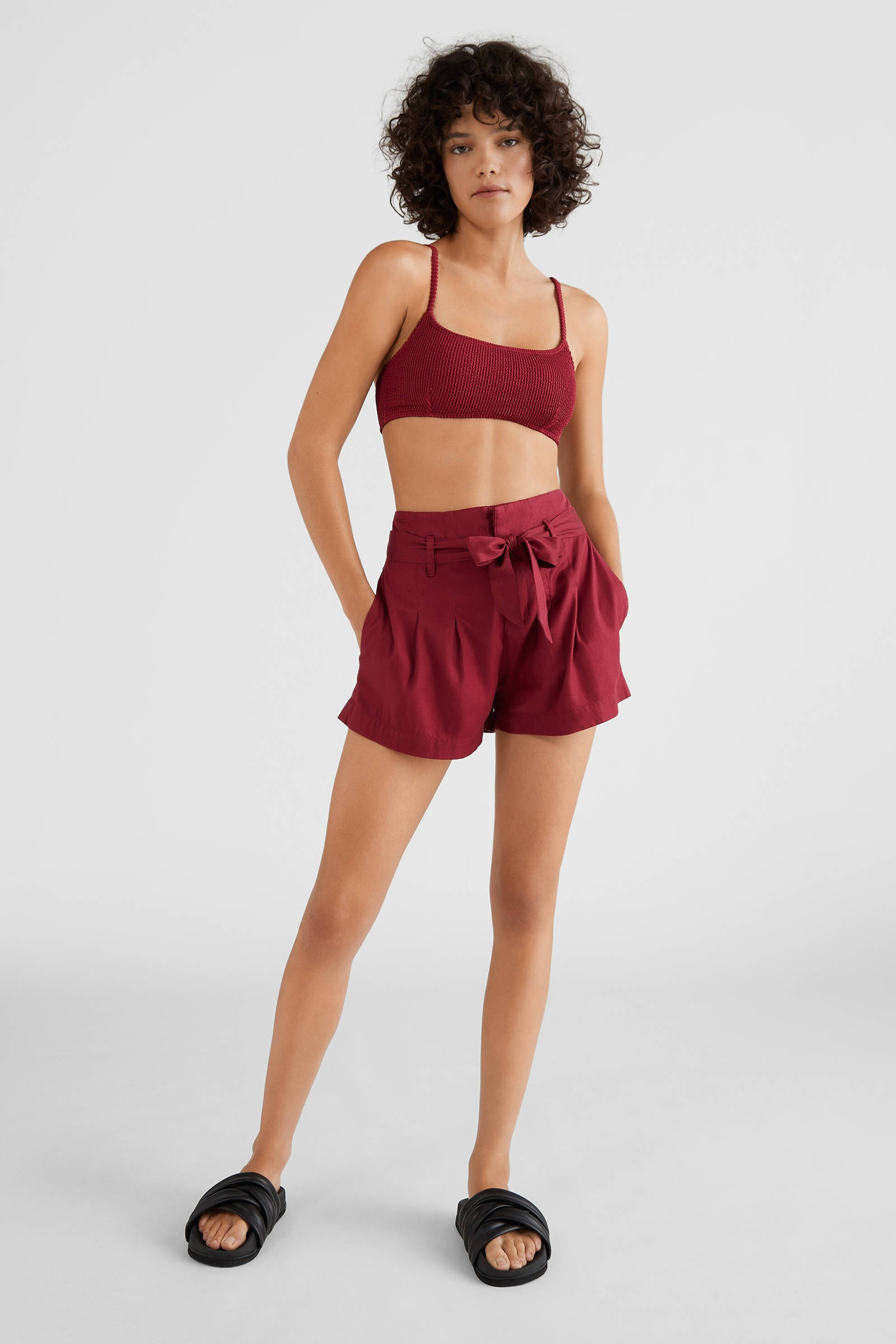 O'Neill high waist loose fit korte broek rood | wehkamp