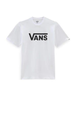 regular fit T-shirt met logo wit/zwart