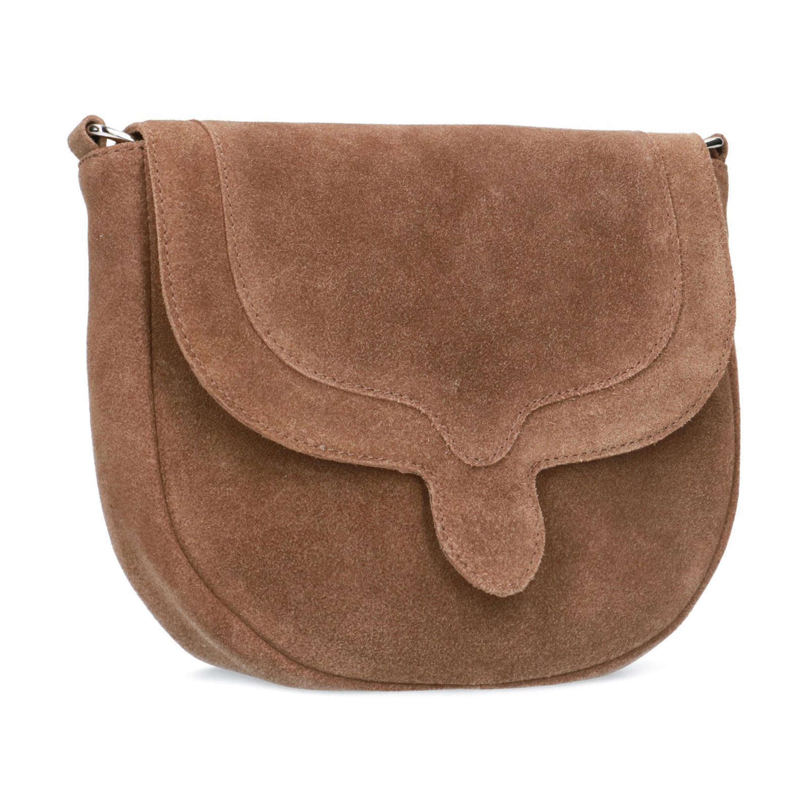 suede crossbody tas bruin