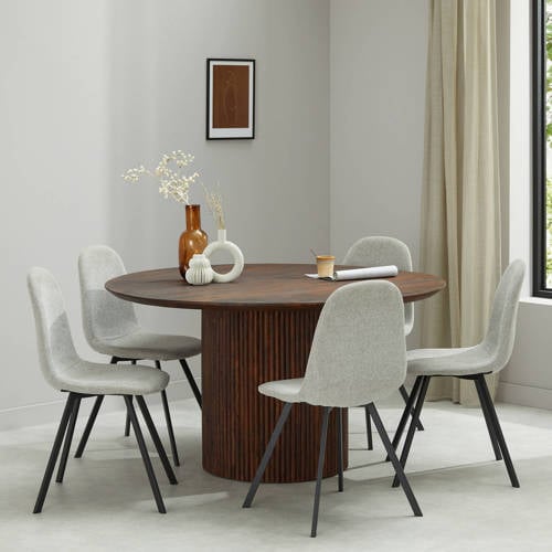 NOUS Living eetkamertafel Jaime (⌀140 cm) - Walnoot