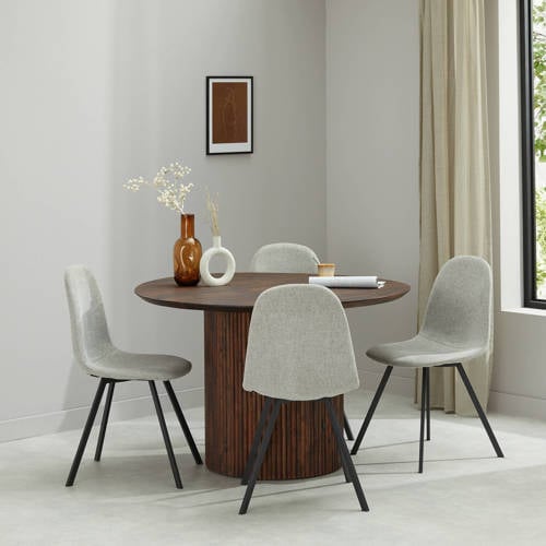 NOUS Living eetkamertafel Jaime (⌀120 cm) - Walnoot