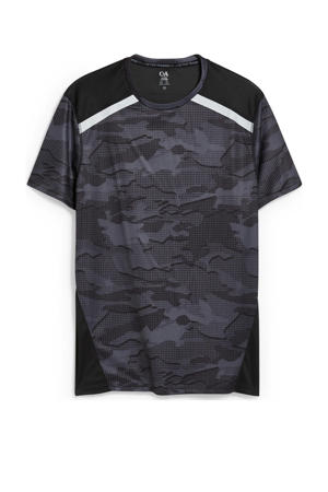   sport T-shirt zwart/grijs