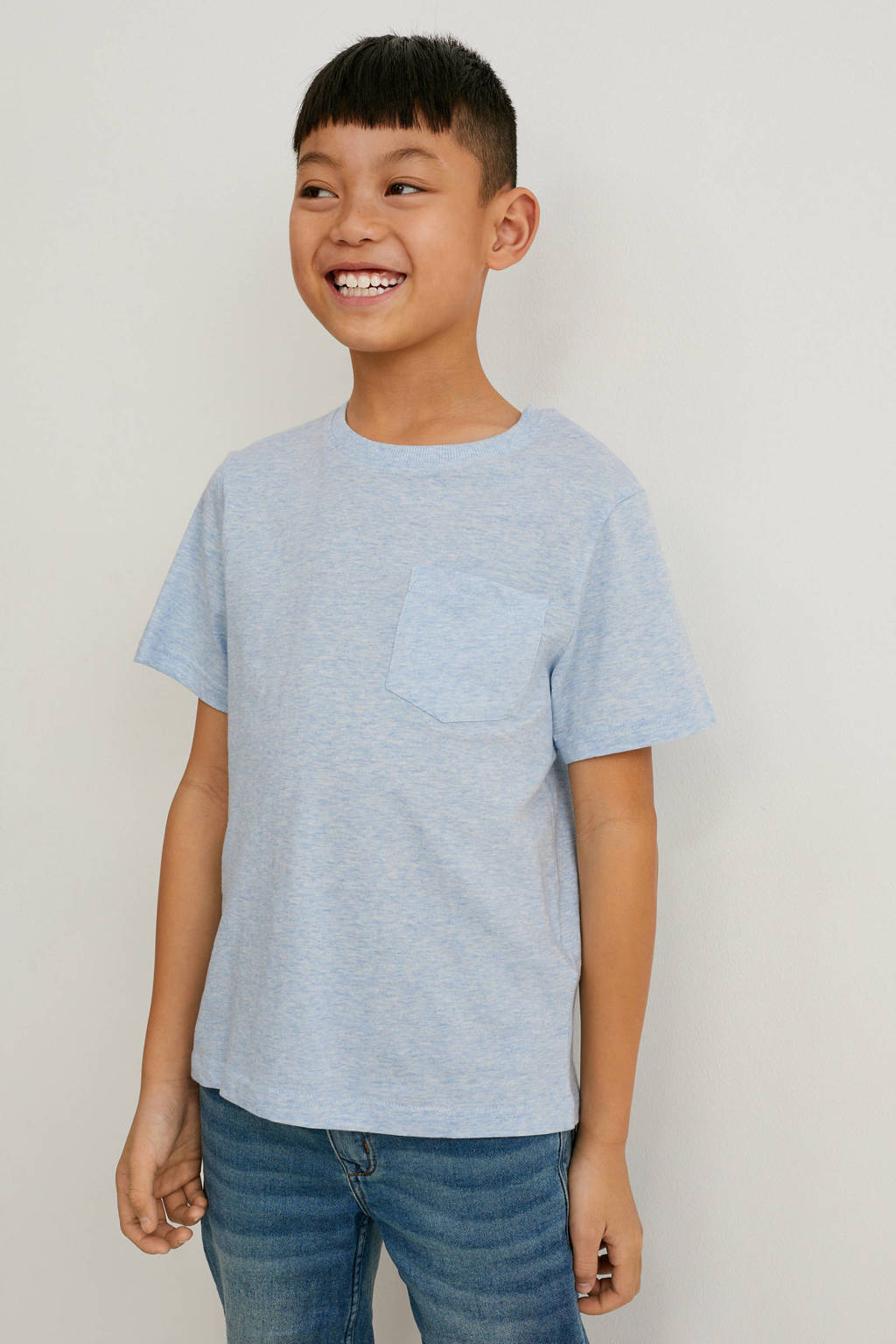 C&A T-shirt - set van 4 wit/grijs/blauw