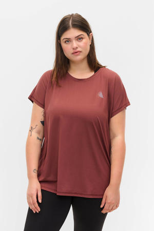 Plus Size sport T-shirt donkerrood