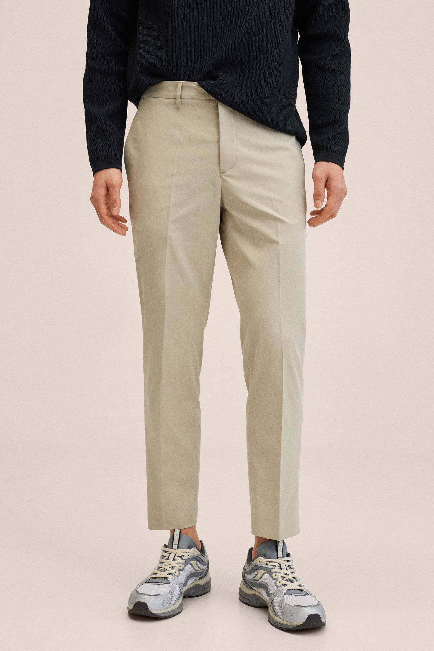 Mango Man slim fit pantalon lichtbeige | wehkamp