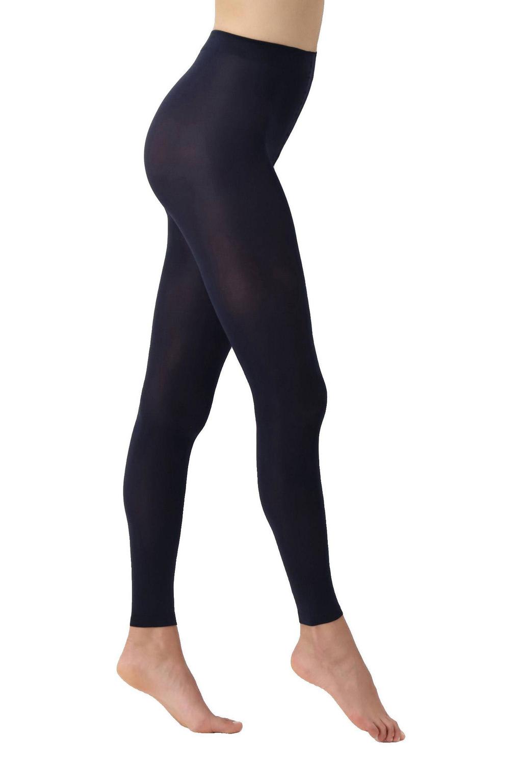 Donkerblauwe dames Oroblu legging All Colors van polyamide met skinny fit, high waist en elastische tailleband