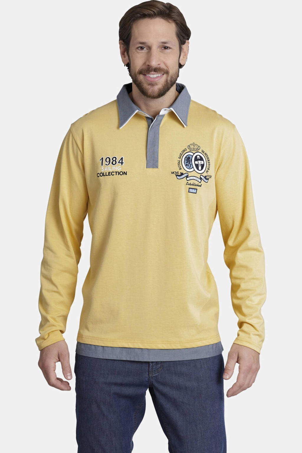 Jan Vanderstorm loose polo geel