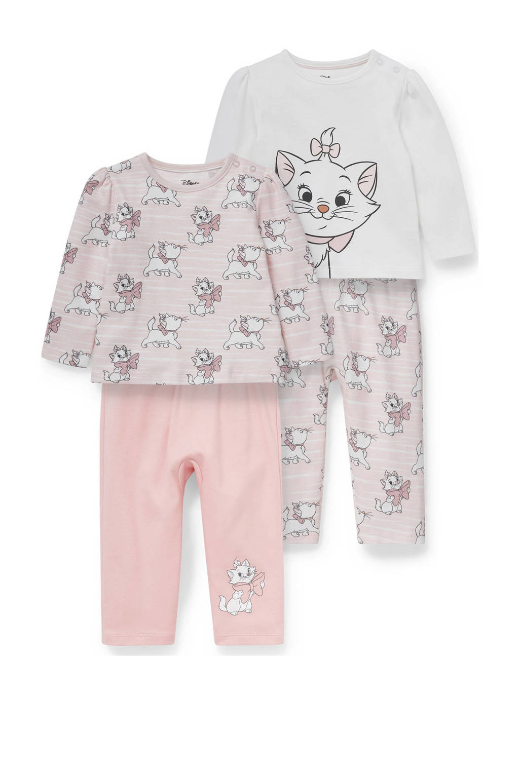 Labe Doe herleven Laag Disney Baby @ C&A pyjama Aristocats - set van 2 roze/wit | wehkamp