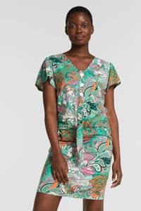 Multikleurige dames Esqualo rok Skirt tropical paisley met paisley gemaakt van viscose en met elastische tailleband