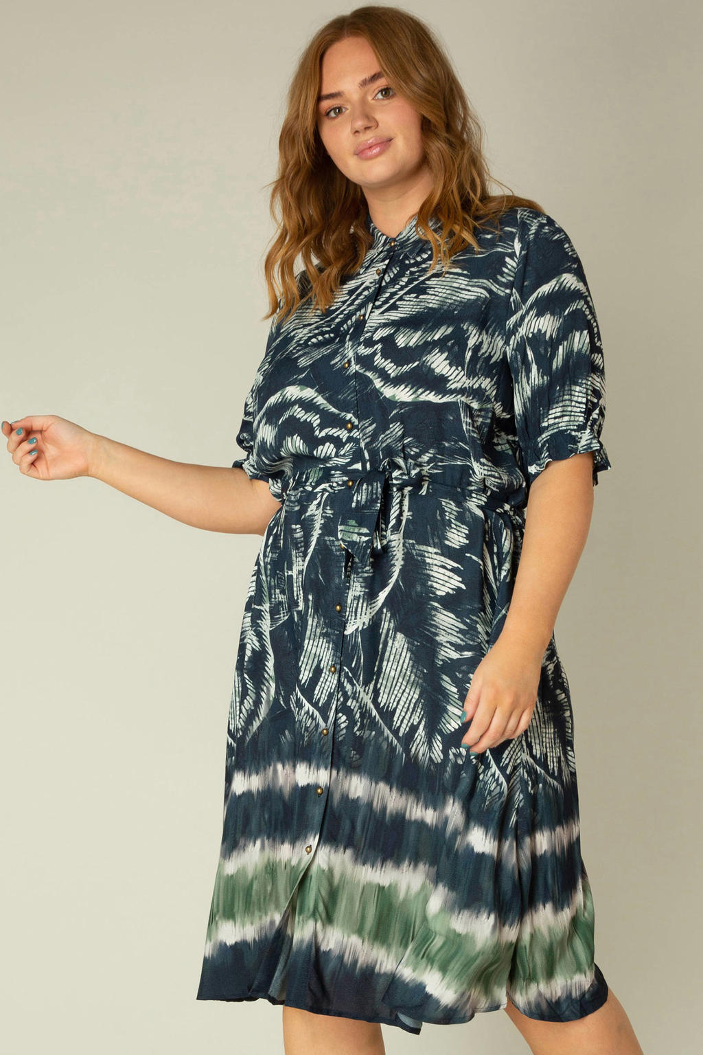 KIDS ONLY GIRL Semi-transparante Jurk KOGISABELLA Met All Over Print En Ruches Bruin Zwart Goud 16964112