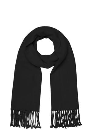 sjaal VMJENGA met franjes zwart