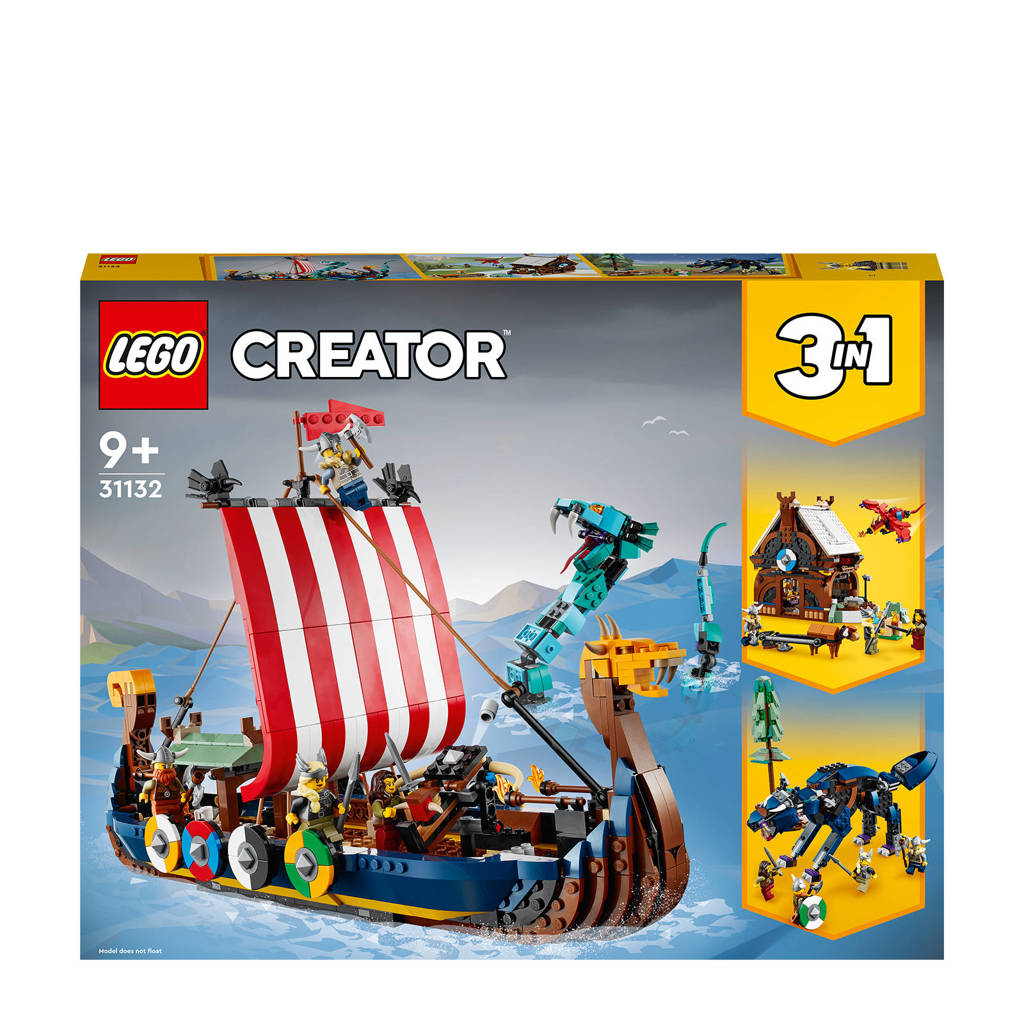 LEGO Creator Vikingschip en de Midgaardslang 31132