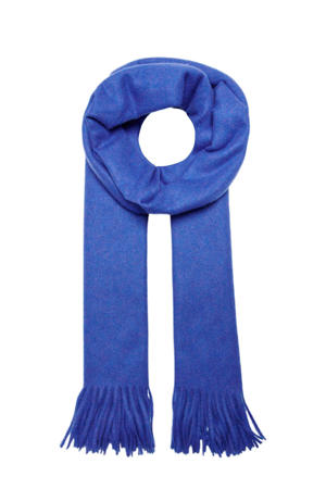sjaal ONLAIDA met franjes kobaltblauw