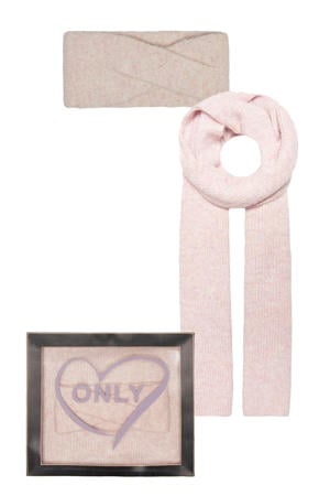 giftbox hoofdband + sjaal ONLLINEA lichtroze