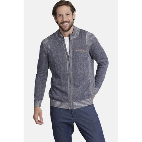 Jan Vanderstorm gemêleerd vest INGRABAN Plus Size donkerblauw afbeelding