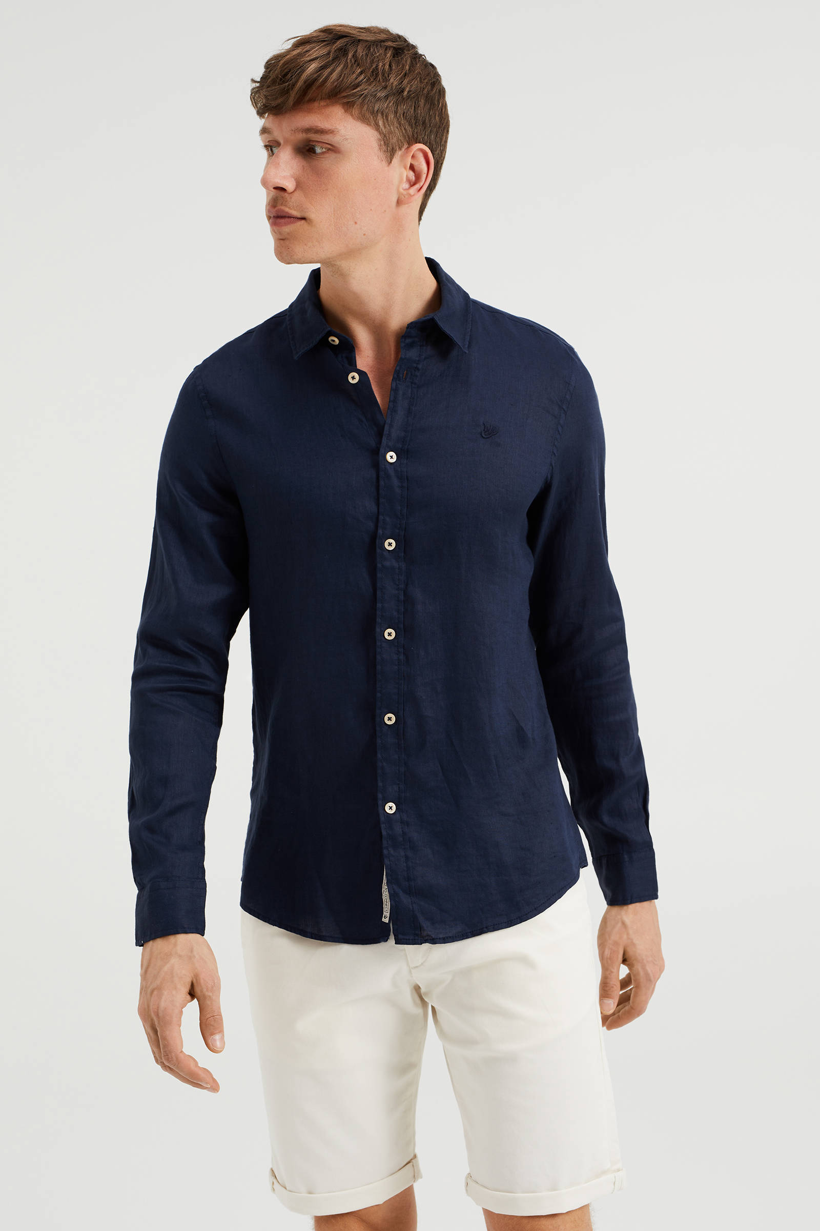 Linnen overhemd heren slim fit sale