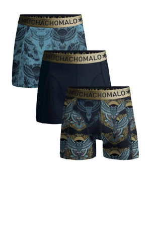   boxershort - set van 3 donkerblauw/l.blauw/goud