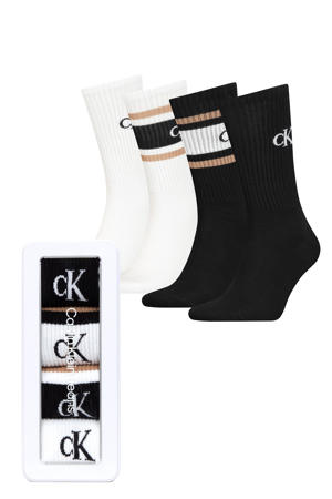 giftbox sokken met logo - set van 4 zwart/wit