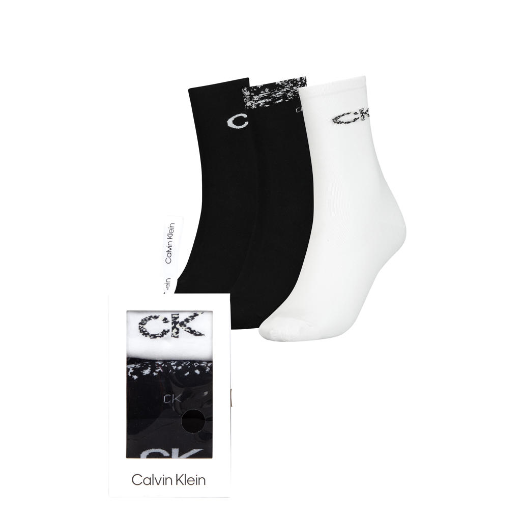 Calvin Klein giftbox sokken - set van 3 zwart/wit
