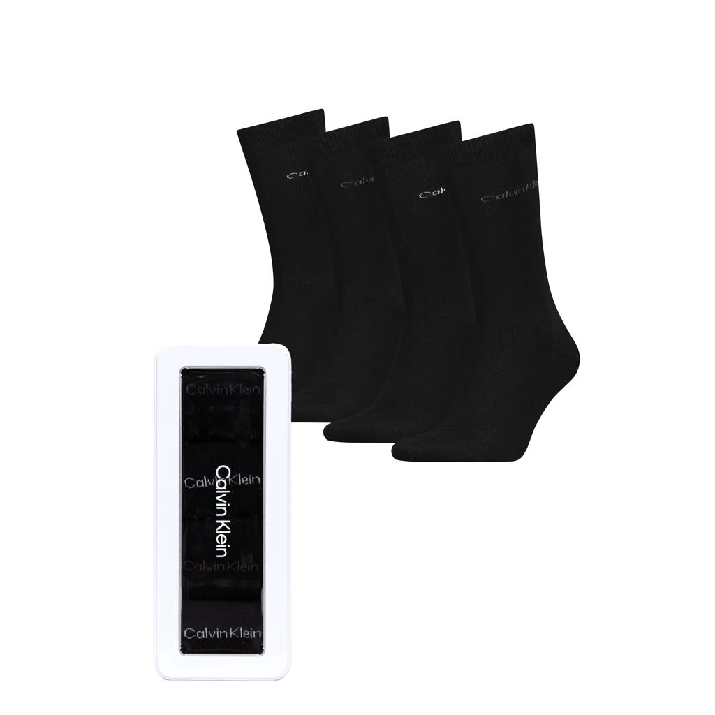 Calvin Klein giftbox sokken met logo - set van 4 zwart
