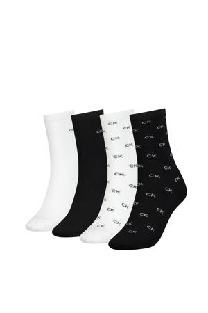 sokken - set van 4 zwart/wit
