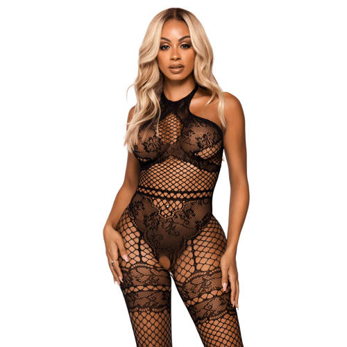 Leg Avenue fishnet bodysuit zwart afbeelding