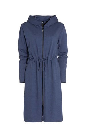 jersey badjas Taylor met ritssluiting en capuchon donkerblauw