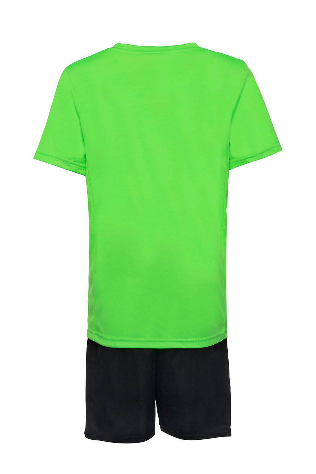 Groen en zwarte jongens en meisjes Scapino Dutchy sportset van polyester met korte mouwen, ronde hals en elastische tailleband met koord