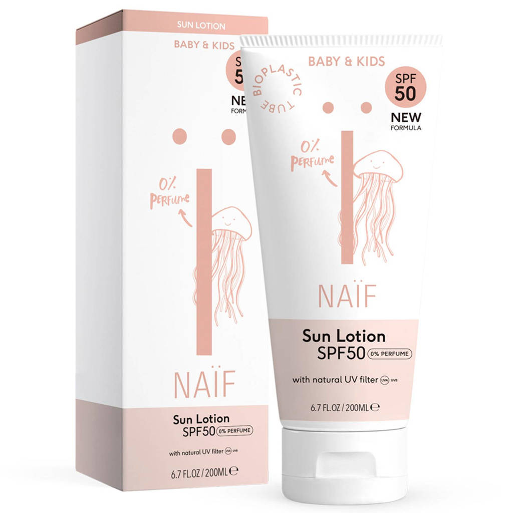 NAÏF baby & kids parfumvrije zonnebrand lotion SPF50 - 200 ml