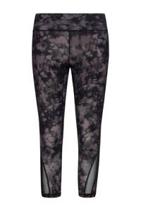 Zwart en grijze dames Active Panther sportcapri Nina van polyester met slim fit, regular waist en elastische tailleband