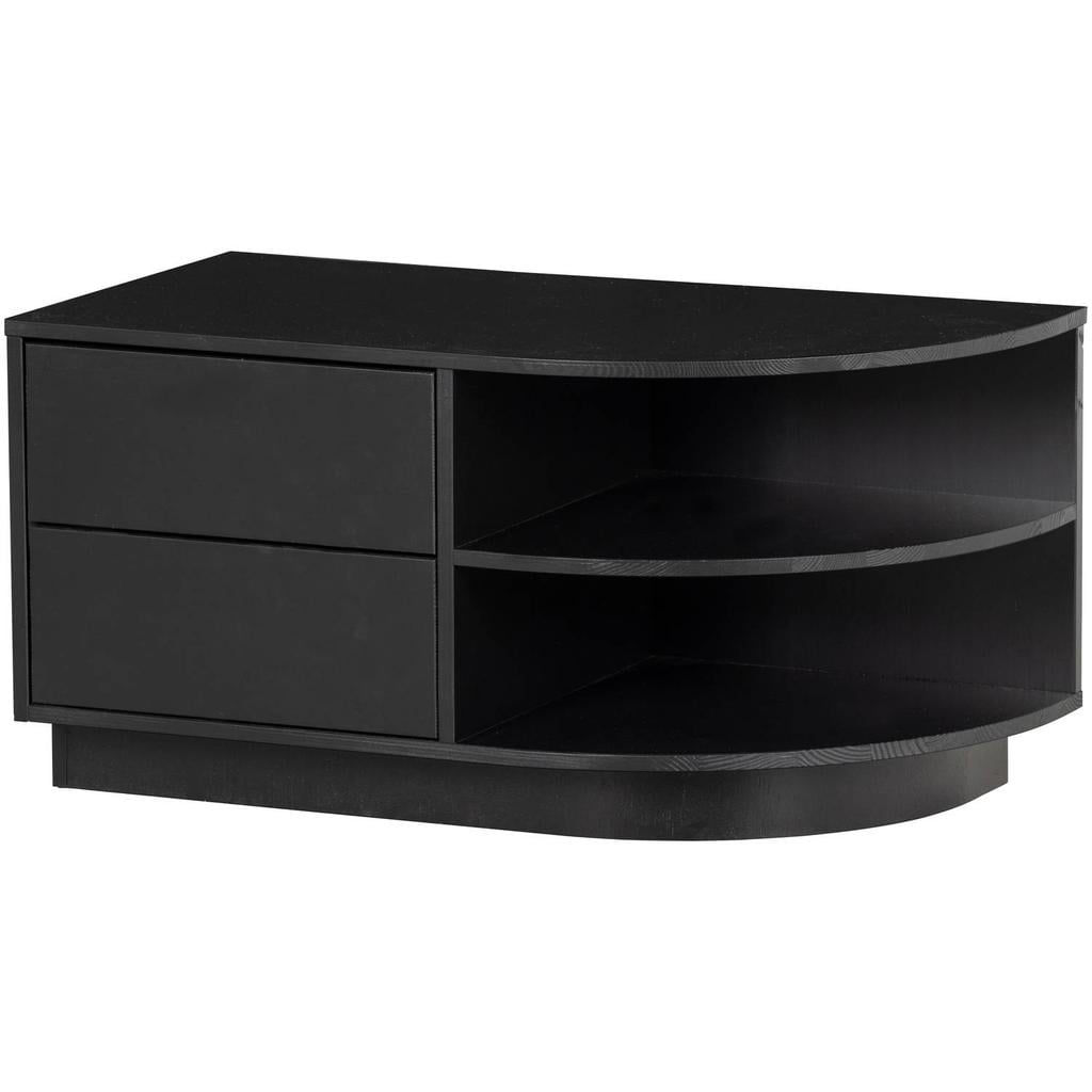 WOOOD Finca Tv Meubel Rond Rechts - Zwart - 40x78x40