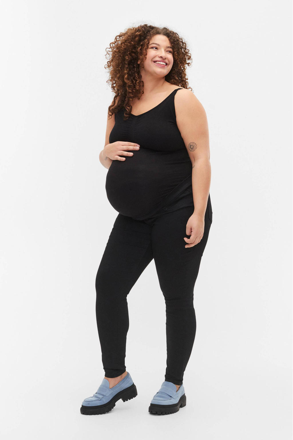 Zizzi Maternity plus size skinny zwangerschapsjegging JANNA black