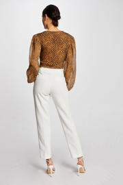 thumbnail: Morgan semi-transparante top met all over print camel/zwart