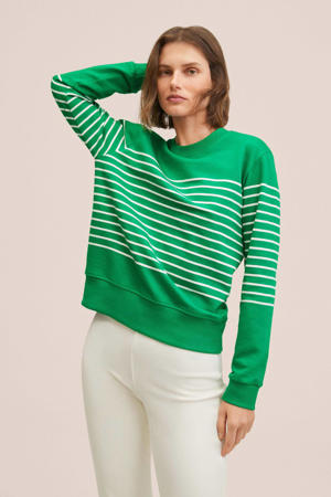 gestreepte sweater groen/wit