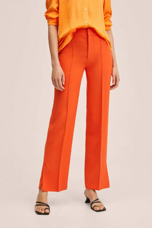high waist straight fit pantalon oranje