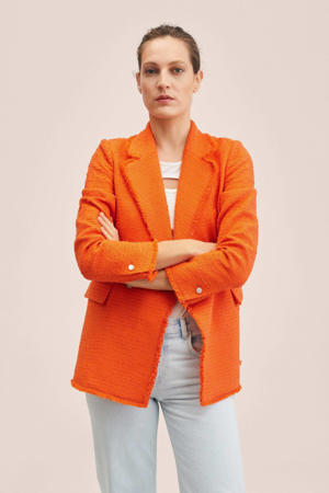 tweed blazer oranje