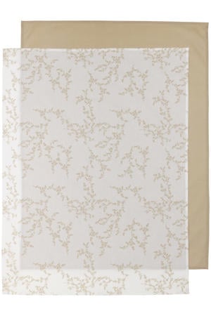 baby wieglaken - 75x100 cm Branches sand/Uni sand (set van 2)