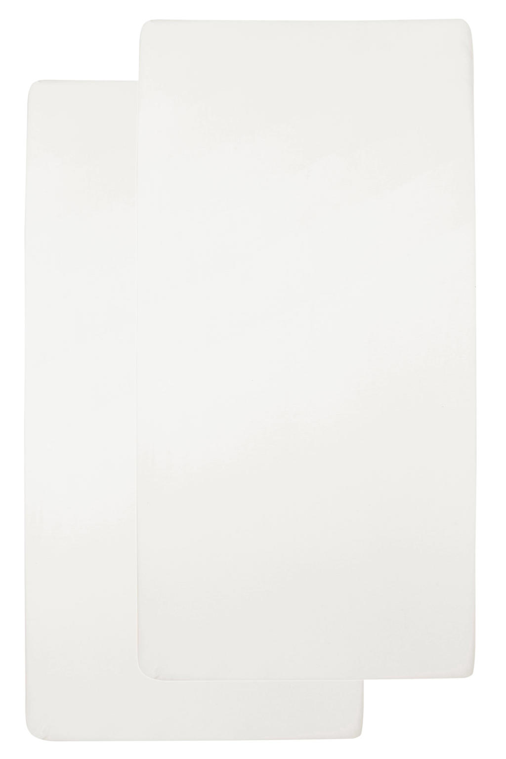 Meyco katoenen jersey wieg hoeslaken - 50x90 offwhite (set van 2)