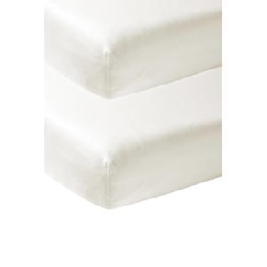 katoenen jersey wieg hoeslaken - 50x90 offwhite (set van 2)