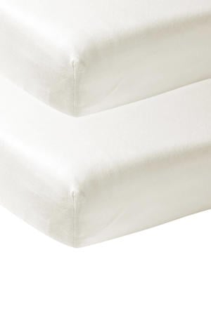 katoenen jersey wieg hoeslaken - 50x90 offwhite (set van 2)